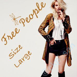NWT Free People Crossed Coin Jacket Sz L